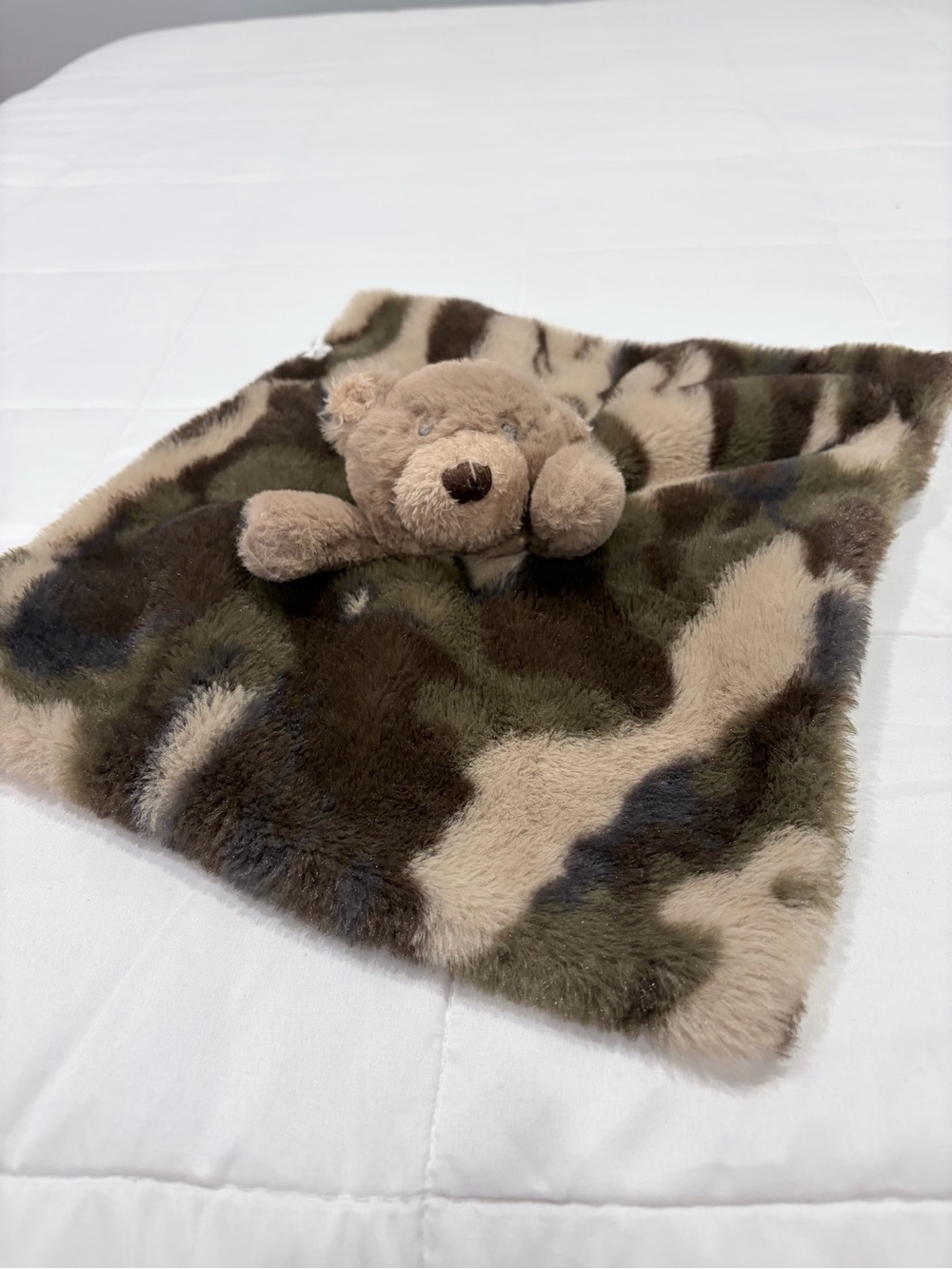 Mud Pie Camo Bear Lovey Security Blanket Plush Baby Comfort Blanket
